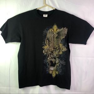 T-Shirt His Brand Eagle and Skulk Cool Print